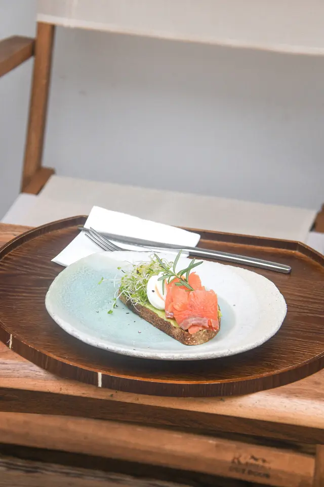 Avocado and salmon sourdough