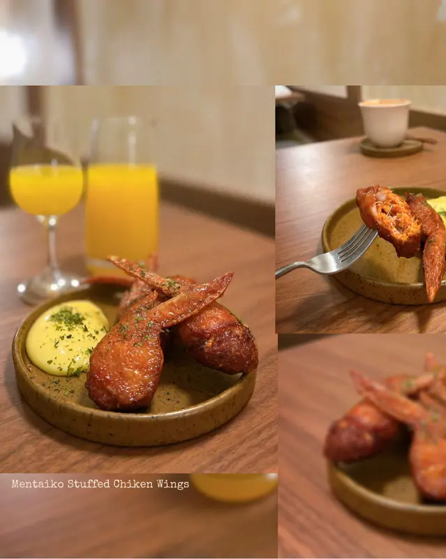 Mentaiko Stuffed Chicken Wings