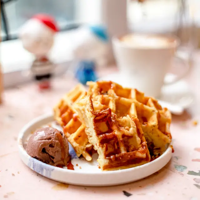 麻薯窩夫配雪糕