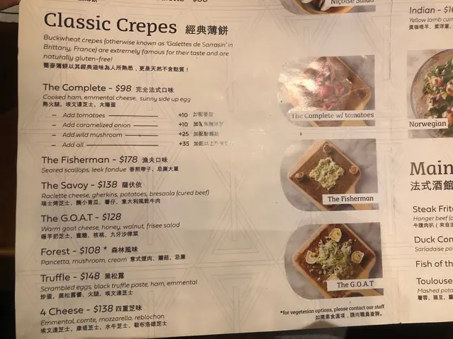 Crepe  menu
