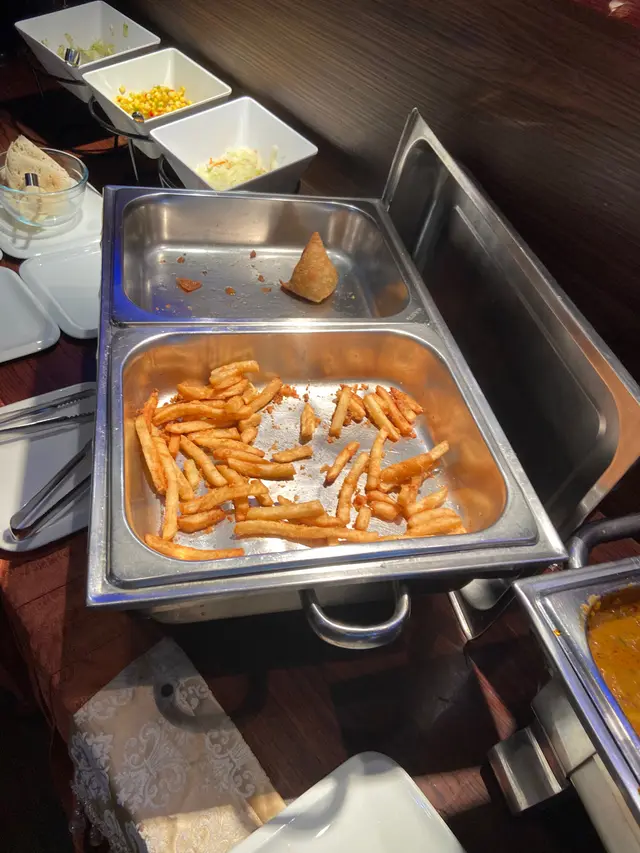 Nice french fries but one samosa