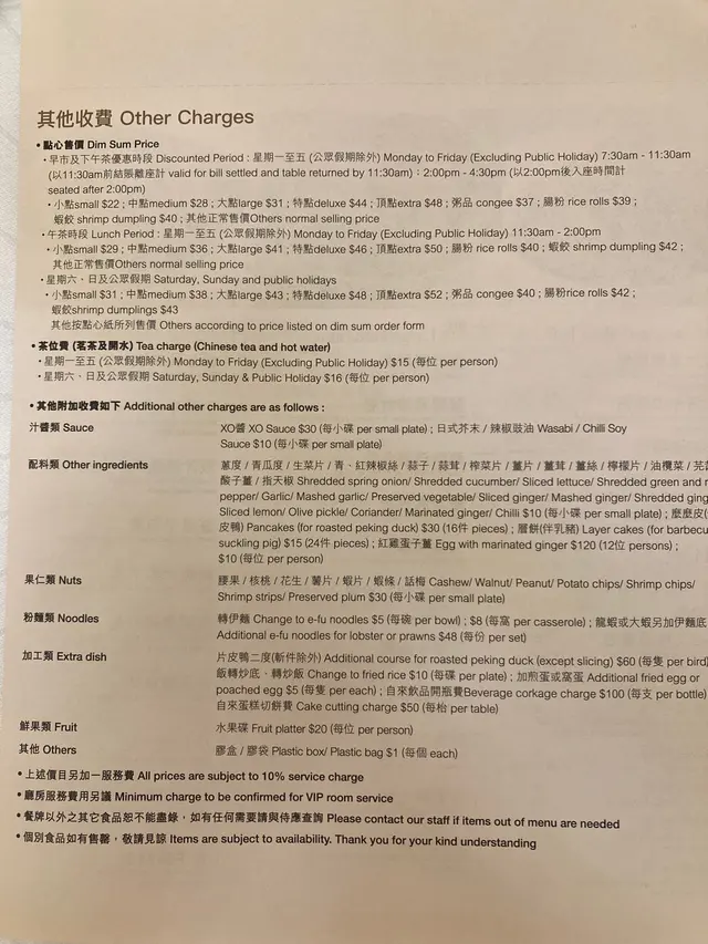 最新點心價錢