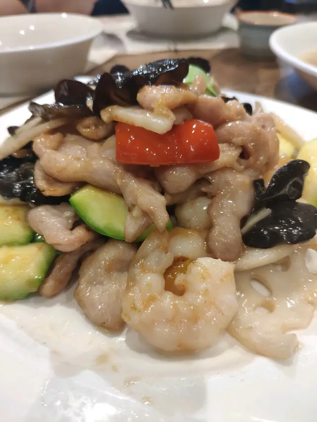 碧綠炒蝦仁鳳片