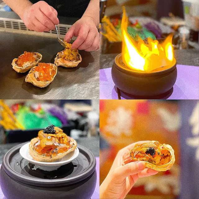 上菜嘅時候有變魔術嘅感覺,甲羅燒內容物豐富🦀蟹膏、蟹肉、海膽鮮味十足