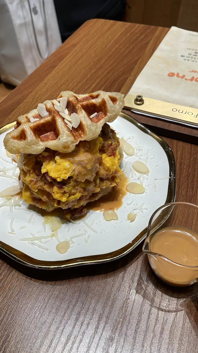 鹹牛肉炒蛋牛窩夫