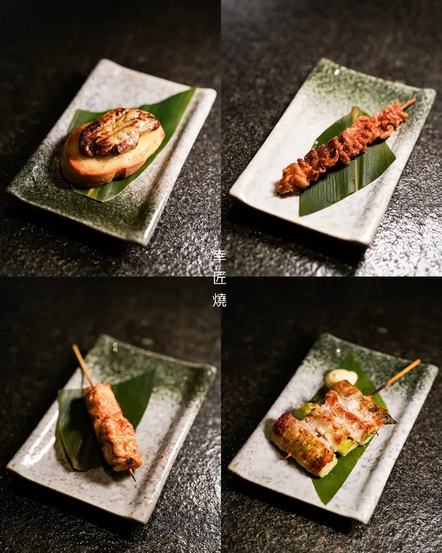 法國鵝肝 ($128)、雞皮 ($38)、明太子雞腿肉($52)、露筍野菜卷 ($48)