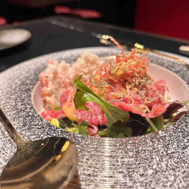 和牛京蔥金鎗魚蓉沙律