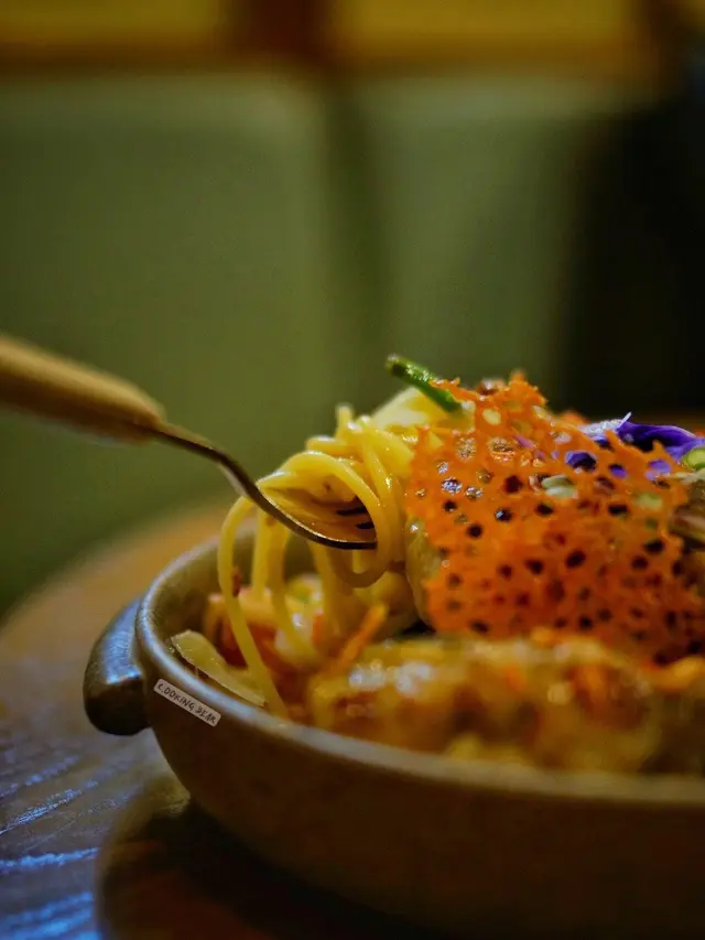 黃金廣島蠔櫻花蝦蕃紅魚湯意大利麵