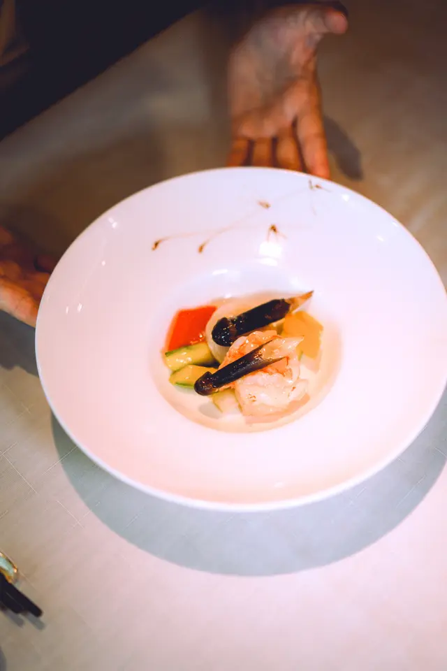 黑皮雞樅菌炒蝦球