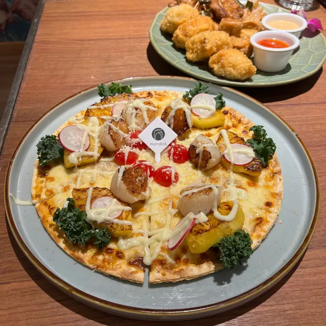 美國帶子菠蘿千島醬薄餅