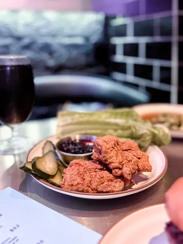 Fried chicken ssam platter