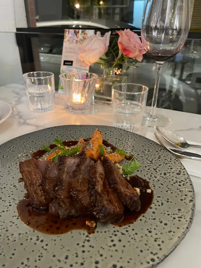 Grilled lamb rump, Aubergine