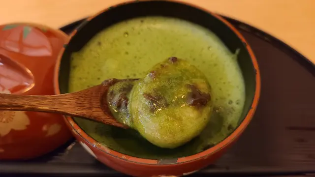 抹茶紅豆年糕甜湯