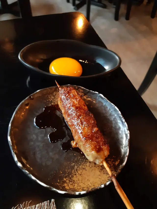 月見免治豚肉串