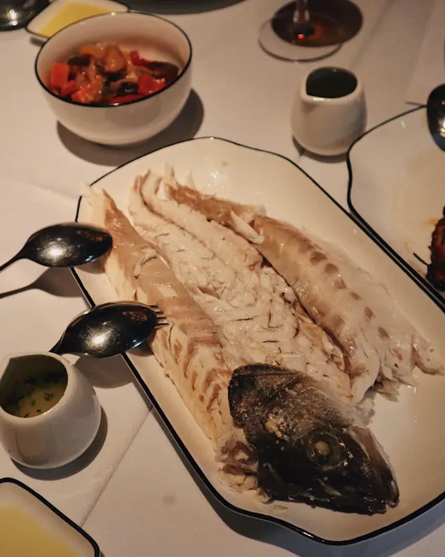 Salt baked Mediterranean sea bass