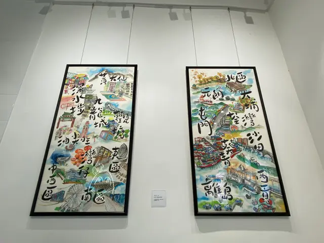 內有畫展，畫了很多香港景點，很有家的感覺