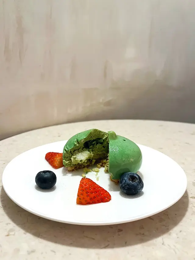 脆玄米茶麻糬Mousse