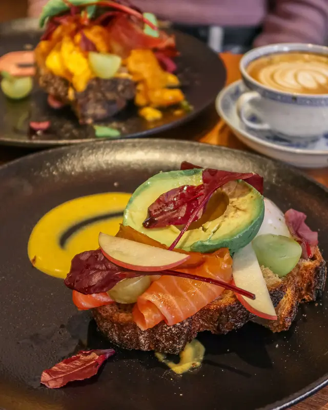 Avocado, Smoked Salmon, Onsen Egg on Sourdough