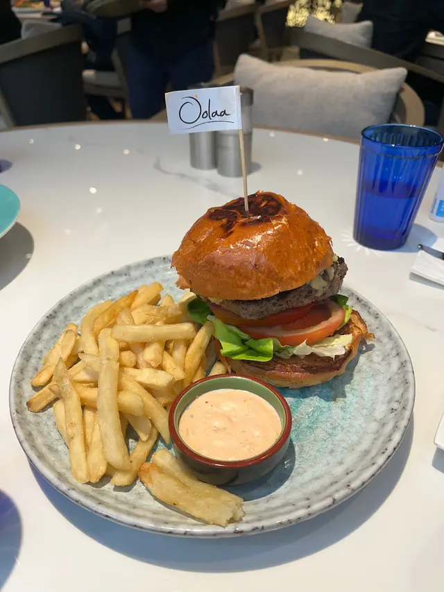 Mains-  Wagyu  burger  with  fries