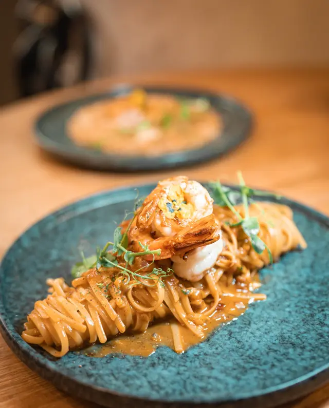 紅蝦龍蝦汁扁意粉