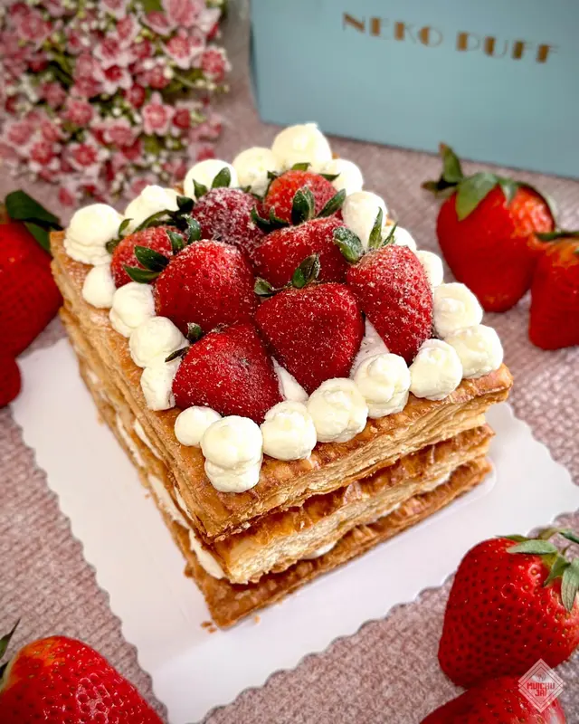 韓國草莓麻薯拿破崙蛋糕