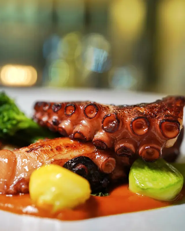 南澳八爪魚，味噌茄子，紅椒醬，翠肉瓜