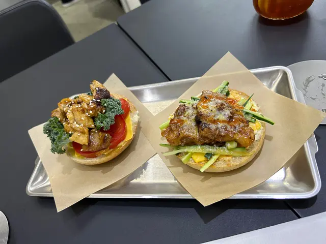 Open  bagel-醬煮沖繩黑豚肉，蜜糖芥末醬香煎雞肉