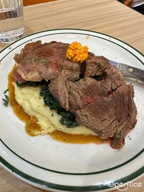 USDA Prime Ribeye with mashed potato - Green Waffle Diner in Central 