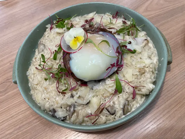 香煎大啡菇黑松露溫泉蛋忌廉意大利飯