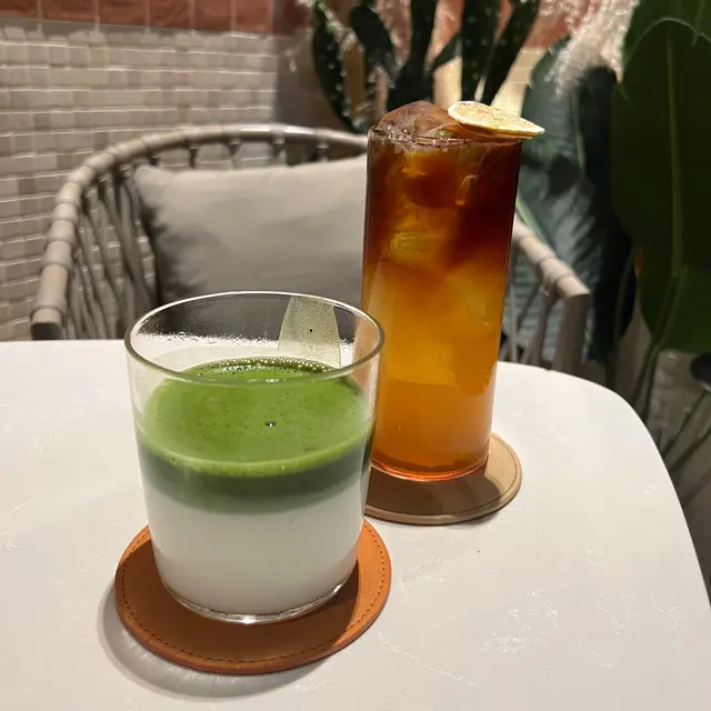 Sunset & Matcha Dirty