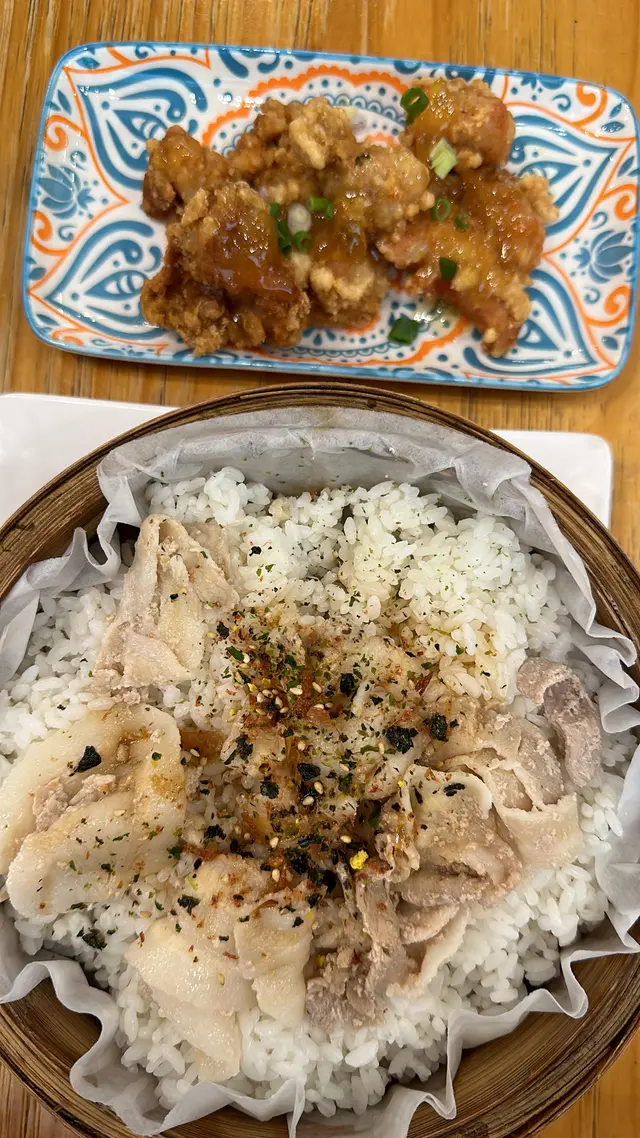 柚子炸雞蒸飯二段食