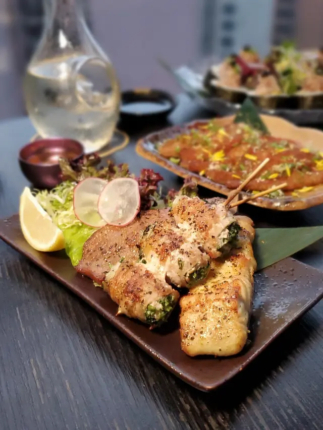 厚燒牛舌芯、芫荽日本豚肉卷、燒白鱔