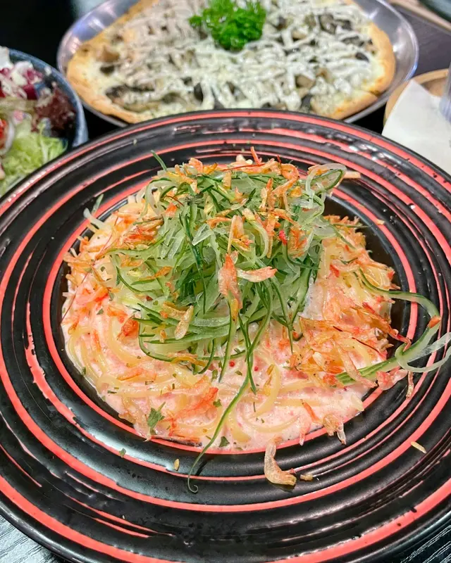 明太子櫻花蝦配青瓜絲扁意粉