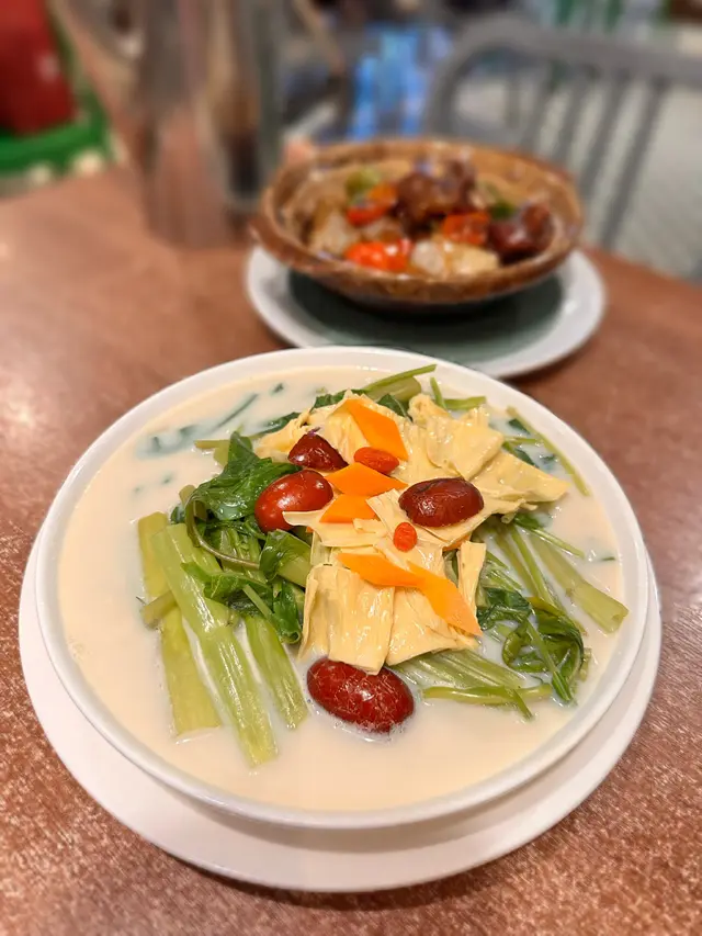 豆漿杞子鮮腐竹浸時蔬