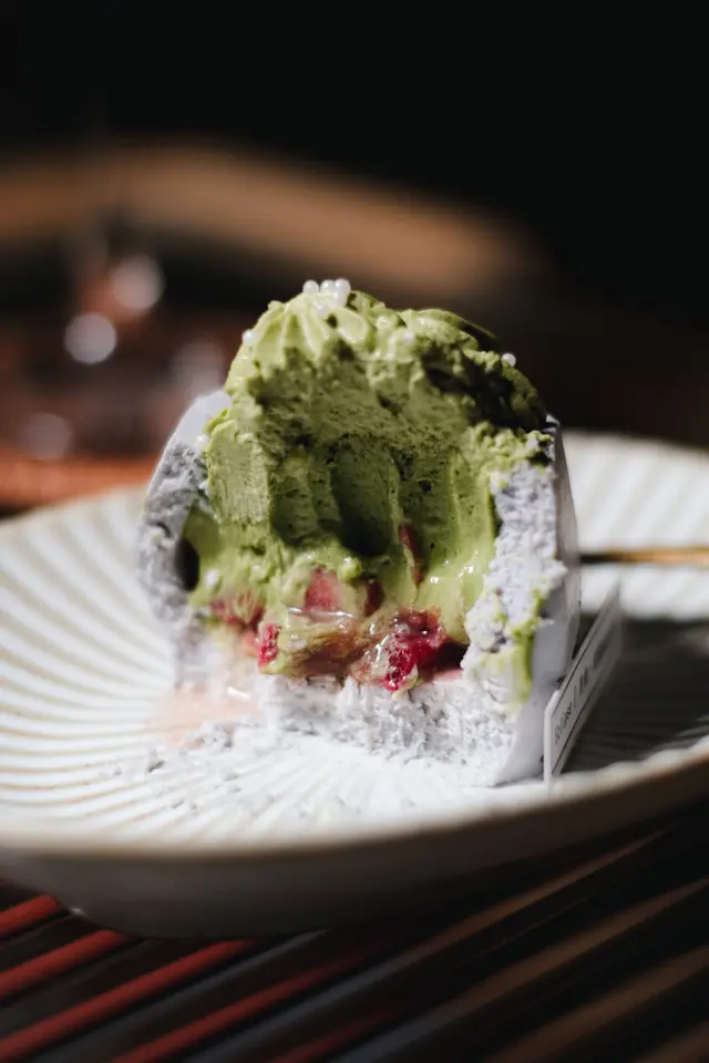 迷你多肉小山園抹茶草莓芝士蛋糕