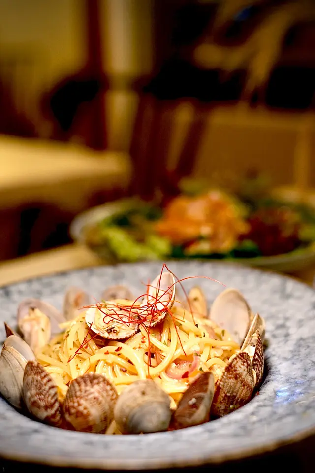 蒜油花椒蜆肉意大利麵