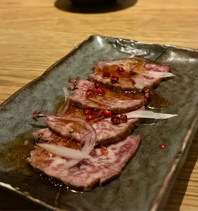 日式烤A4和牛配柚子汁