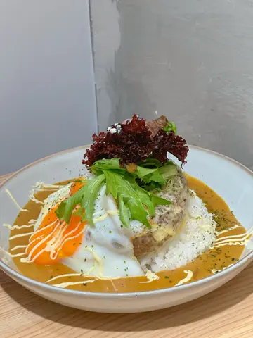 芝士漢堡扒咖哩飯