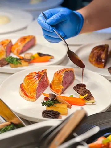 Beef Wellington with Morels, Truffle Sauce