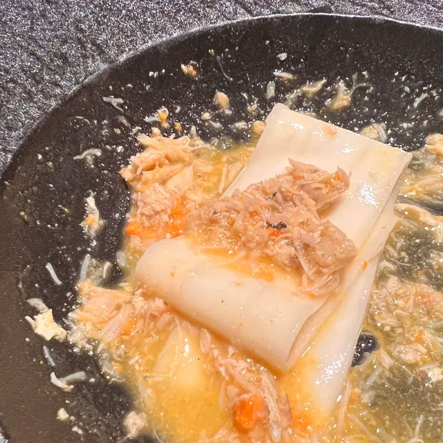 蟹黃磯煮鮑魚 伴日本花山烏冬