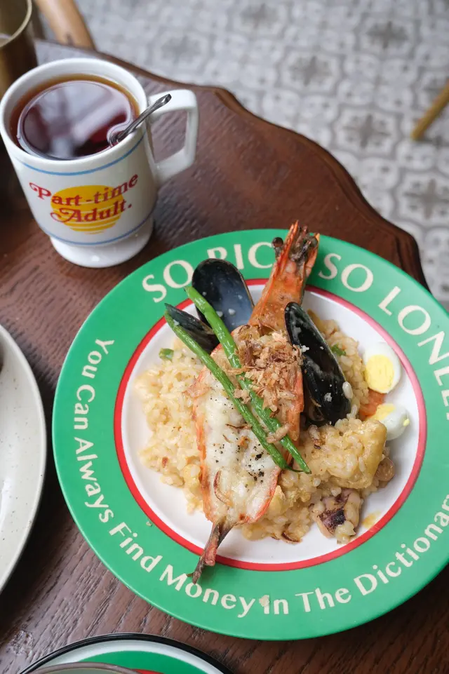 烤大蝦海鮮椰香喇沙飯