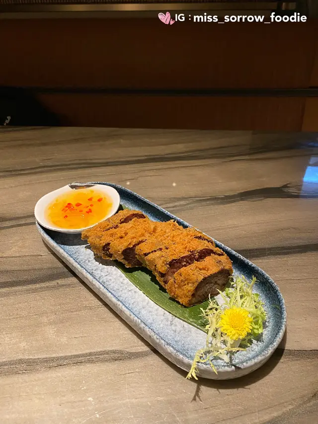 脆皮和牛配香橙柚子醬