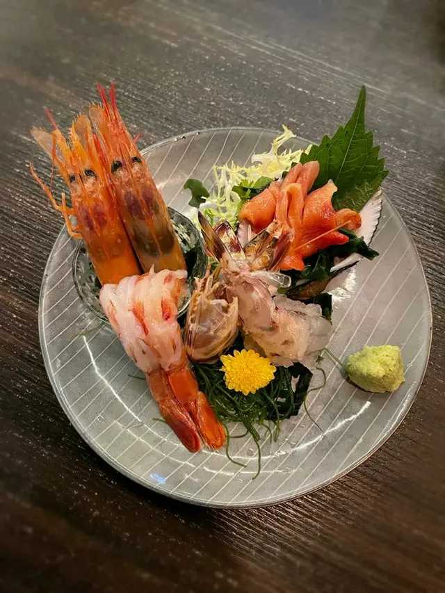 赤蝦、花竹蝦、赤貝刺身