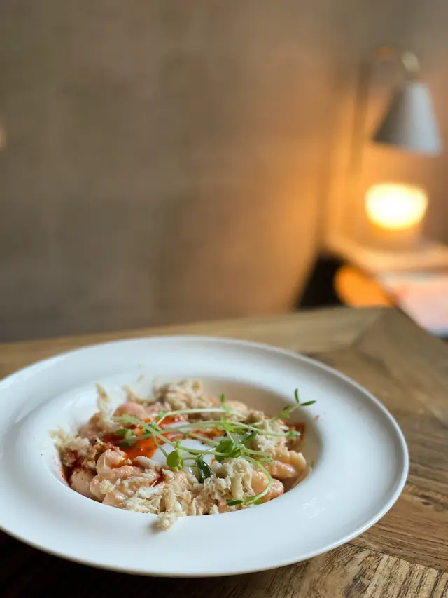 明太子蟹肉温泉蛋忌廉手工貝殼粉