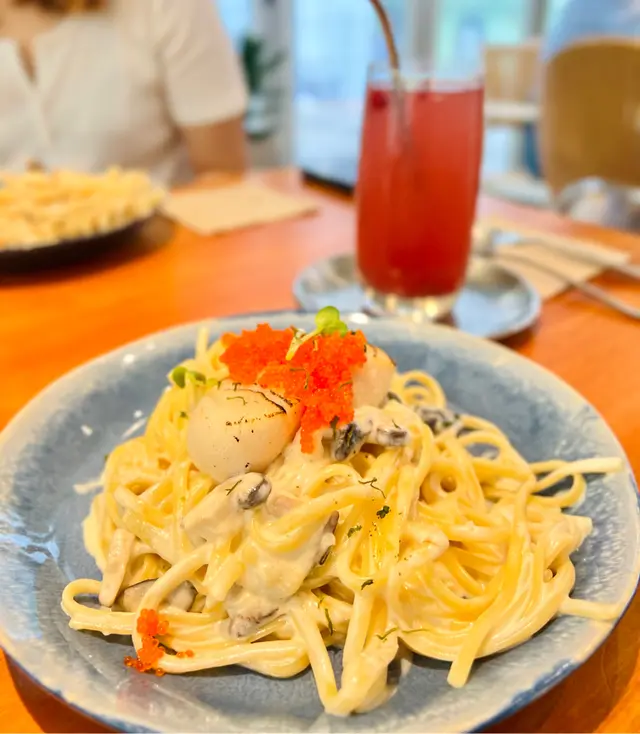 干貝蟹籽忌廉扁意粉