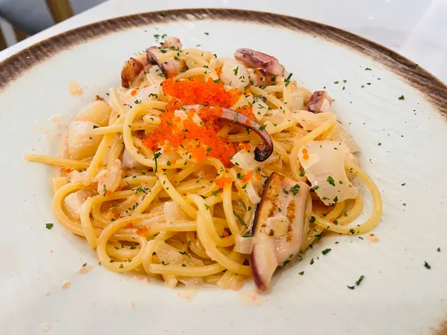 明太子海鮮忌廉意粉配玉露