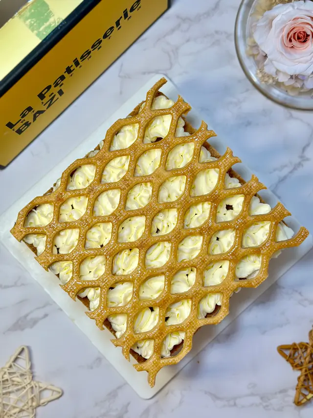 『 藍莓軟芝士 』 網格拿破崙