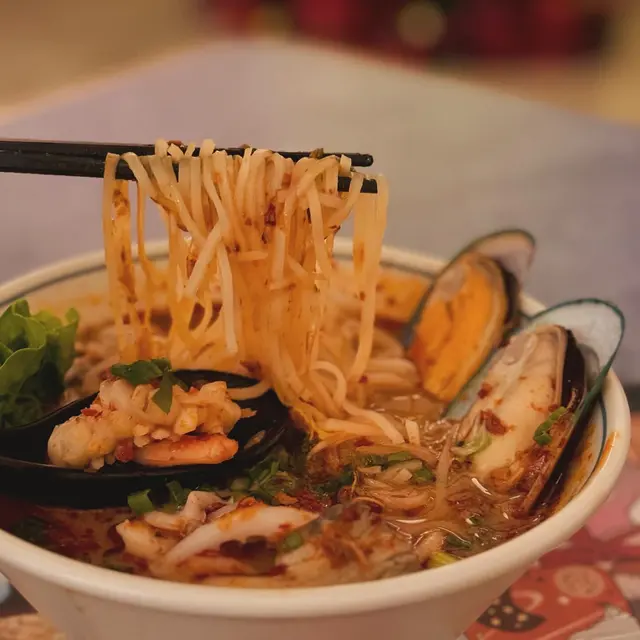 Tom Yum Seafood noodle soup