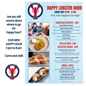 The Lobster Shack now offers an extended happy hour from 5pm to 8pm. I love to sit at the bar area, hang out with friends and chill. If I get hungry, I can order small bites or some main dishes.  - 西環的Lobster Shack
