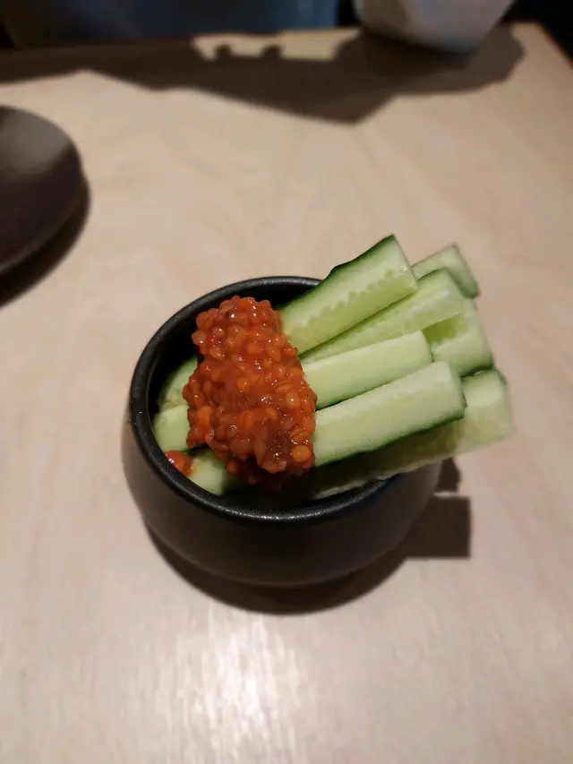 青瓜不太脆，配味噌一般，沒甚驚喜。